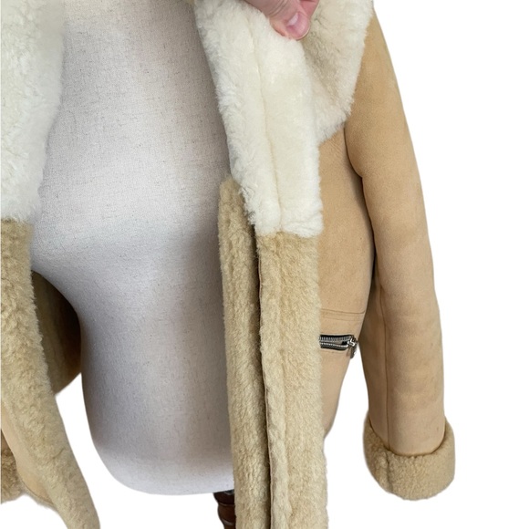 SANDRO PARIS Shearling Coat - Picture 4 of 16